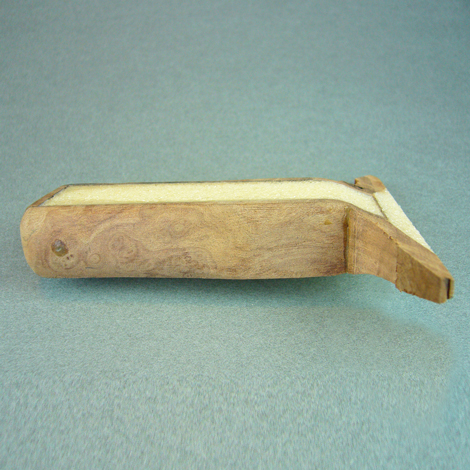 The begining of the handle, walnut with a Divinycell core