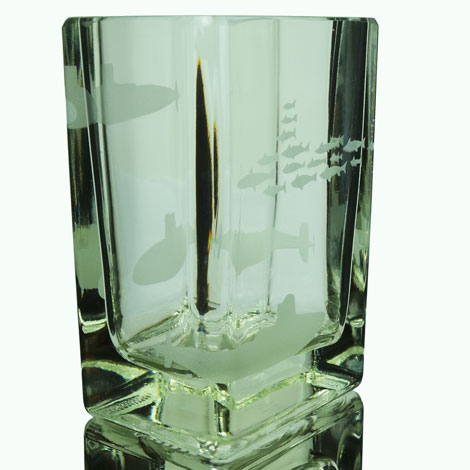 A shoal of fish in the shape ofa submarine