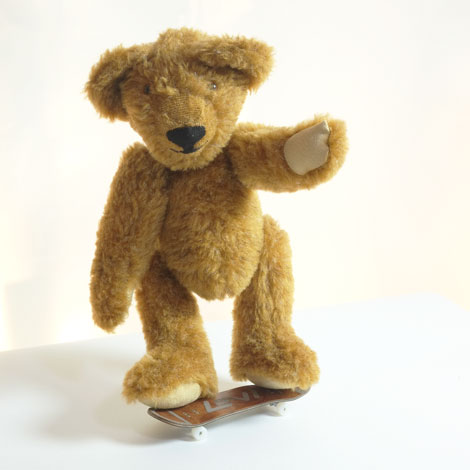 Levi crusing on his skateboard