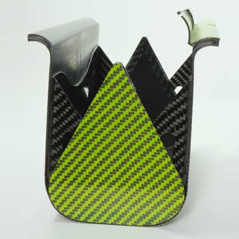 carbon fibre handbag, showing more inside details