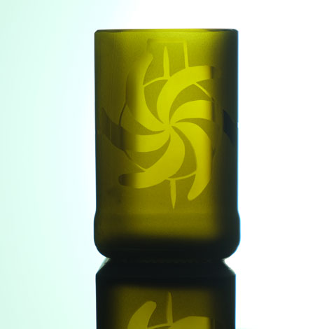 Huge submarine propeller. Brown glass.