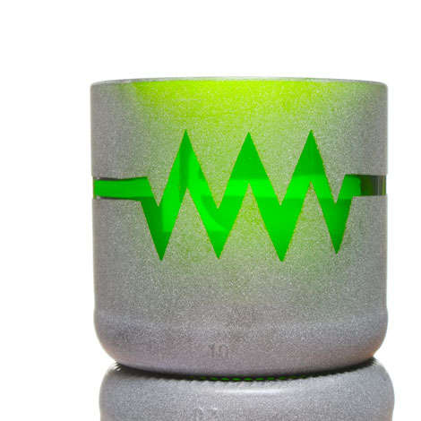 resistor symbol on green glass