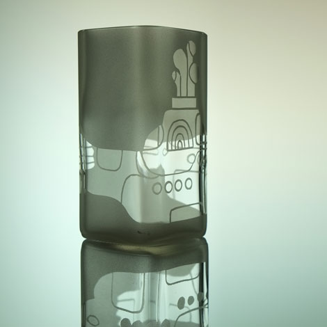 Beatles yellow submarine. Clear glass.